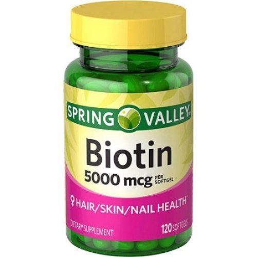Viên uống trị rụng tóc Spring Valley Biotin 1000mcg Góp phần nuôi dưỡng làn da trắng mịn hồng hào
